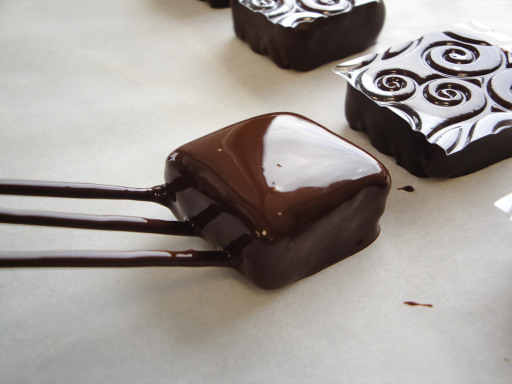 chocolates dipped in couverture chocolate
