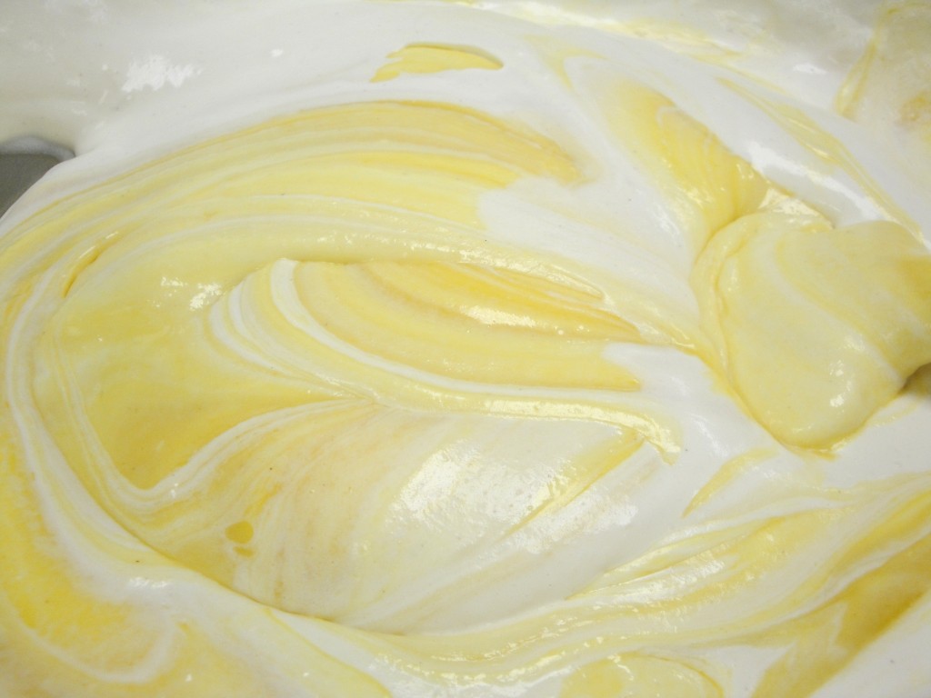 folding cream in ganache